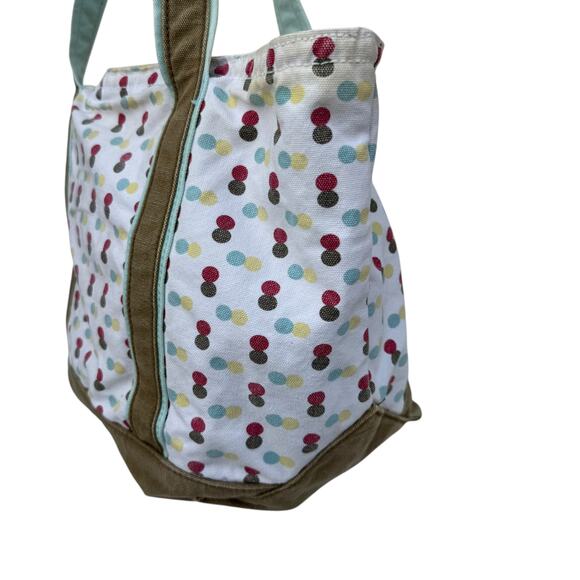 American Eagle Outfitters Polka Dot Canvas Tote Bag, Double Handle Shoulder Bag - Picture 6 of 8